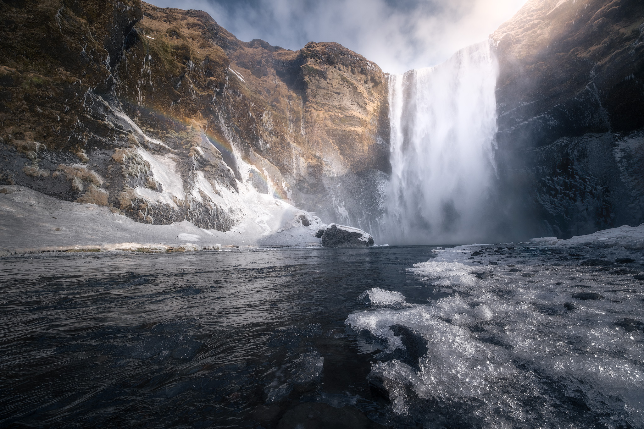 Between Frost and Water, frozen waterfall landscape in Iceland photographed by Fabrizio Vinciguerra