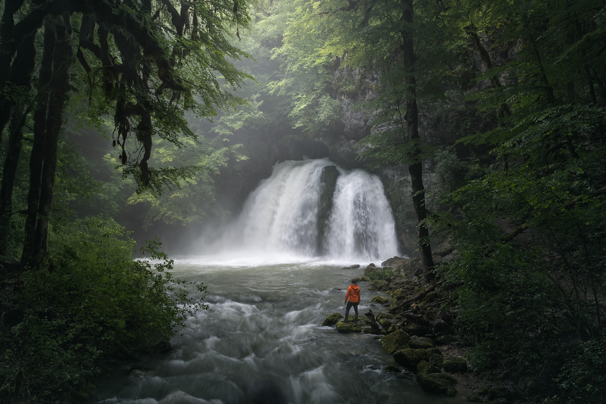 Waterfall in the mist, fine art photograph from the Waterfalls collection by Fabrizio Vinciguerra